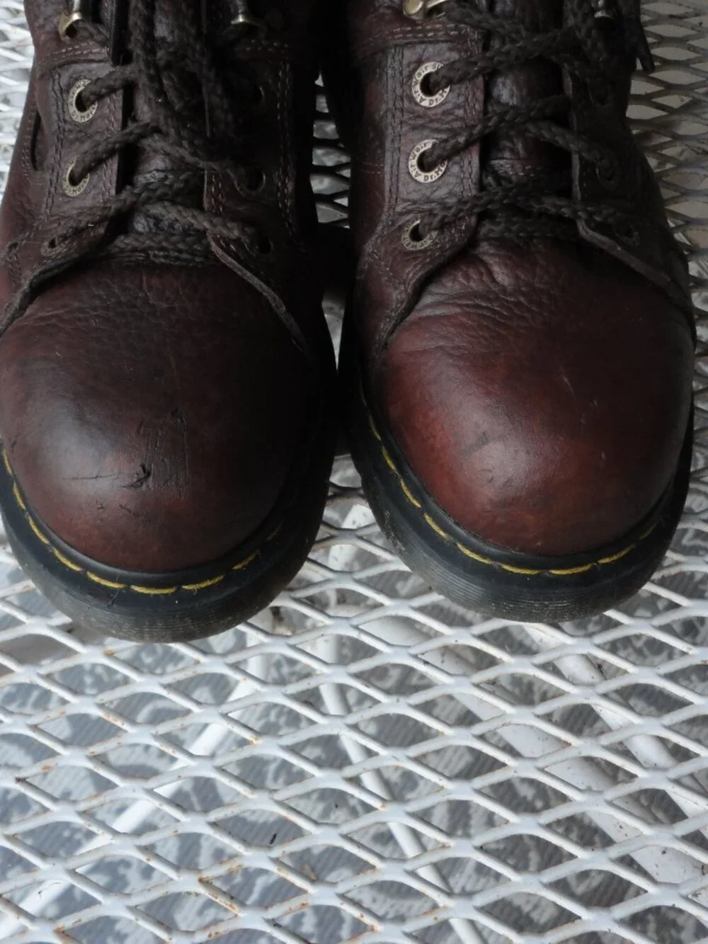 DR MARTENS Brown Leather Men's Steel Toe Safety Boots Size 10